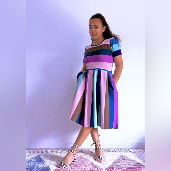 LuLaRoe Dresses & Skirts - LuLaRoe Rainbow colorful Striped Maxi Dress in Purple and Blue
